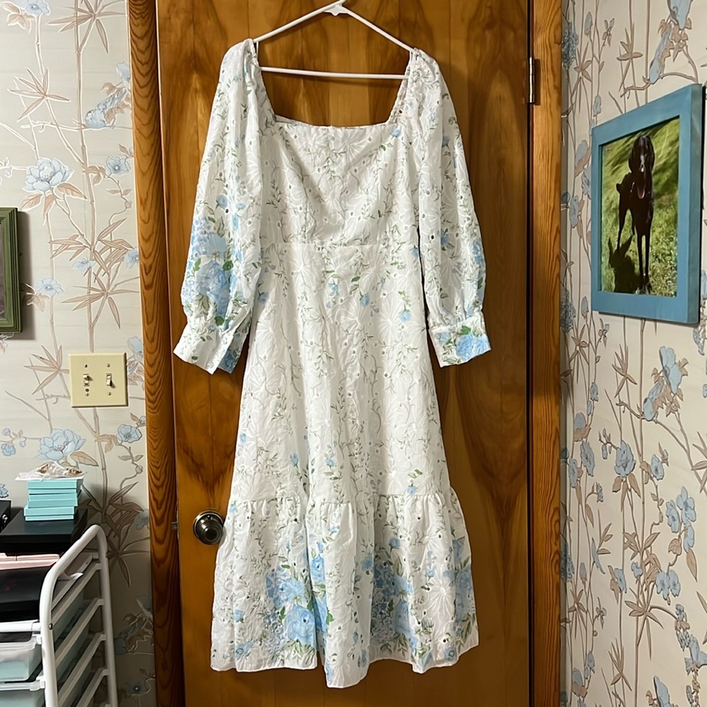 Shein SHEIN VCAY Allover Floral Print Puff Sleeve Dress